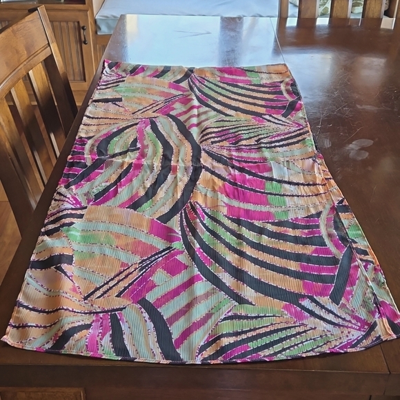 Scarf with Raspberry, Orange, Black and Green Color Pattern - Picture 1 of 1